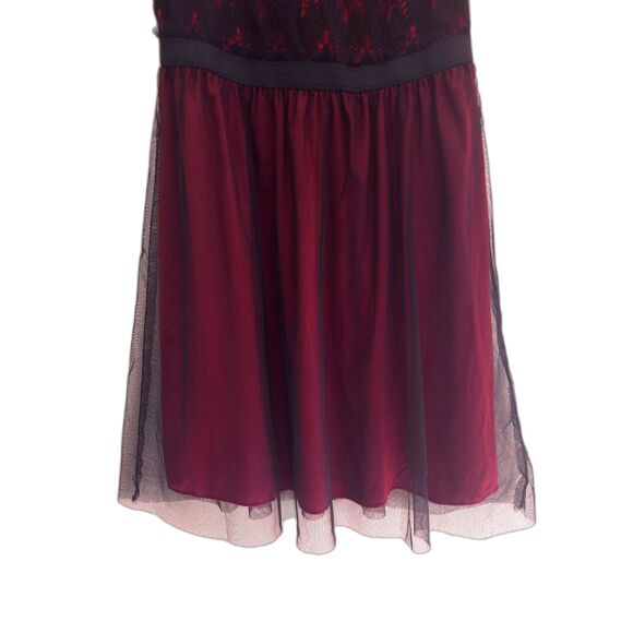 Speechless Black Lace Maroon Fit & Flare Dress M Goth Homecoming Y2K Party Hoco - Picture 4 of 7